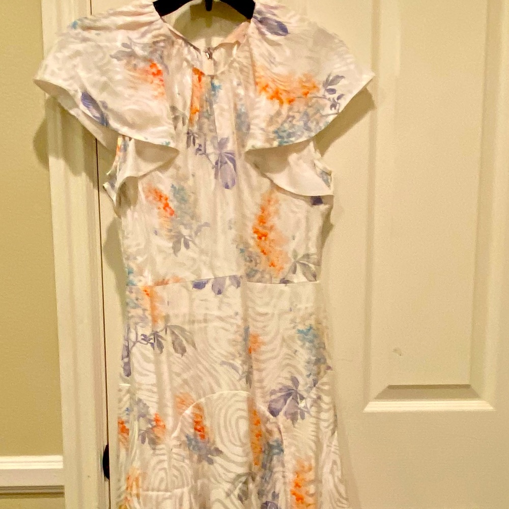 Rebecca Taylor silk blend midi dress in multi colors floral print